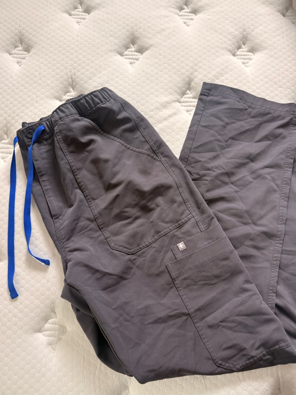 Figs Men's Charcoal Joggers with Blue Drawstring
